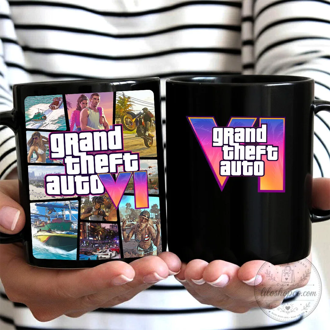 Grand Theft Auto VI Video Game Black Ceramic Coffee Mug