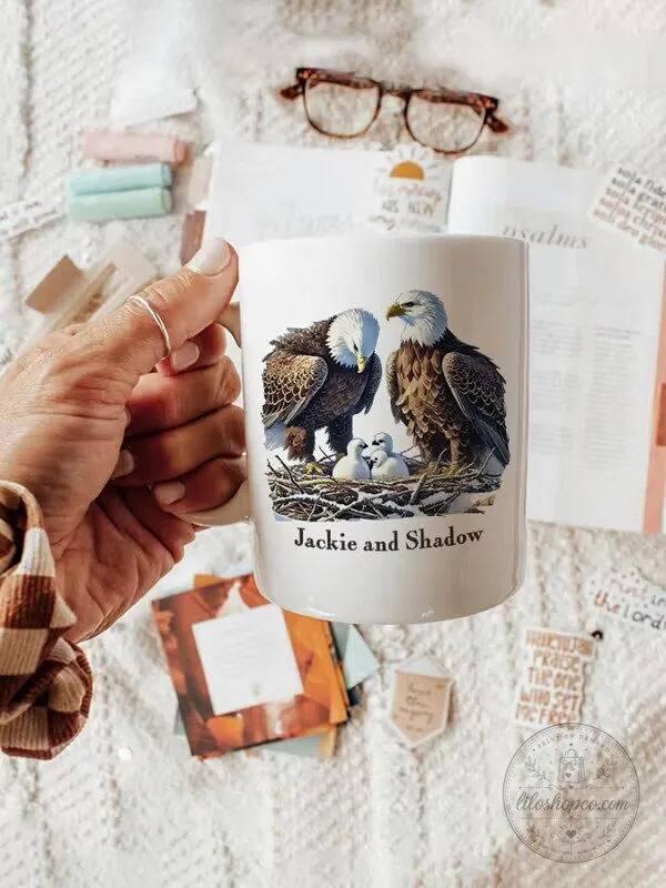 Jackie and Shadow Bald Eagle Family Nest Wildlife Coffee Mug