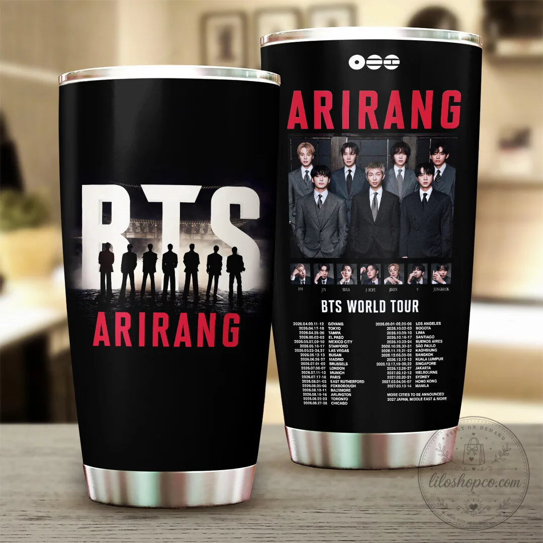 BTS Arirang World Tour 2026-2027 Schedule Insulated Tumbler
