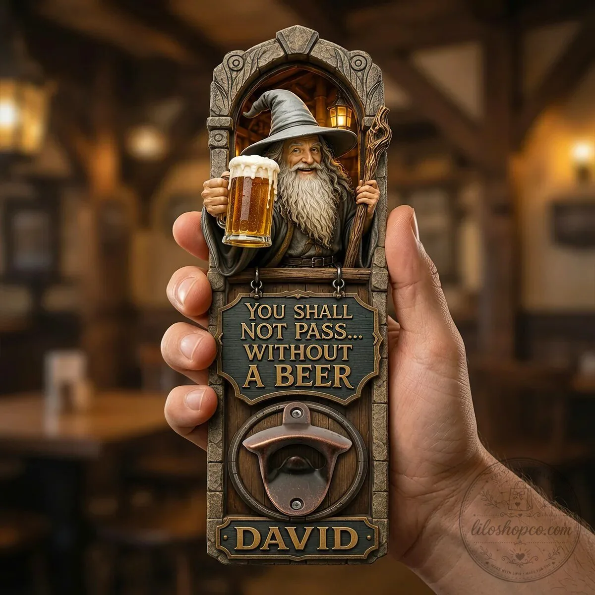 Gandalf You Shall Not Pass Without A Beer Wall Mounted Bottle Opener