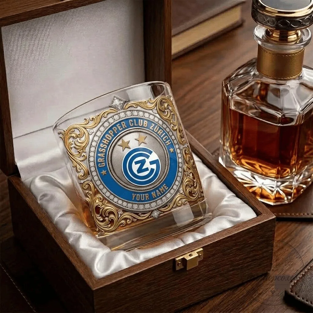 Grasshopper Club Zurich Swiss Super League Football Team Whiskey Glass