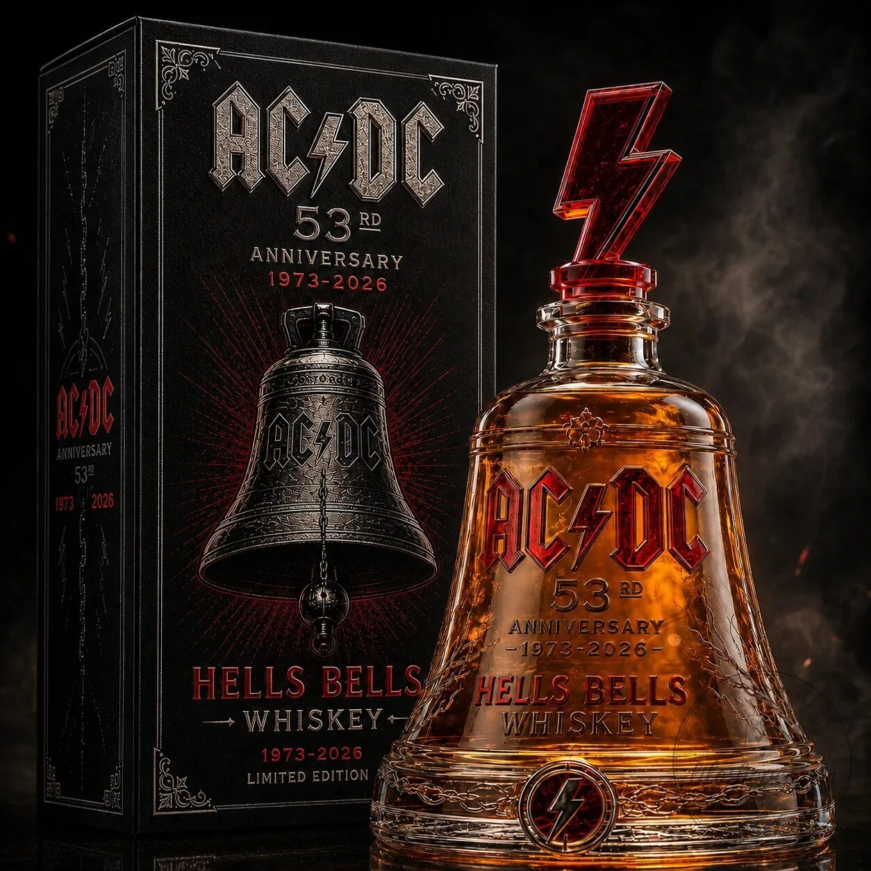 AC/DC Hells Bells Whiskey Bottle 53rd Anniversary Limited Edition