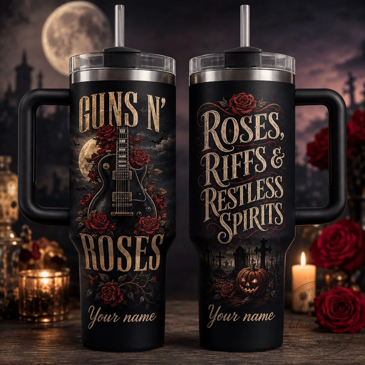 Guns N' Roses Restless Spirits Halloween Insulated Tumbler with Handle