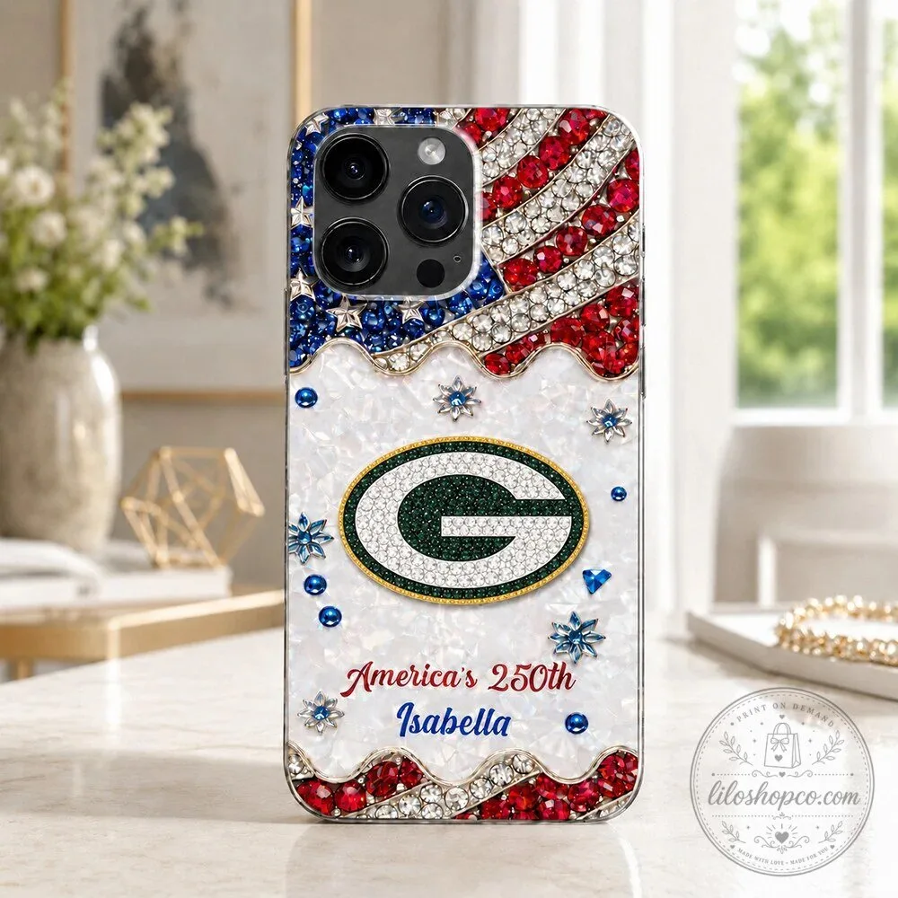 Green Bay Packers NFL America's 250th Anniversary Rhinestone Phone Case