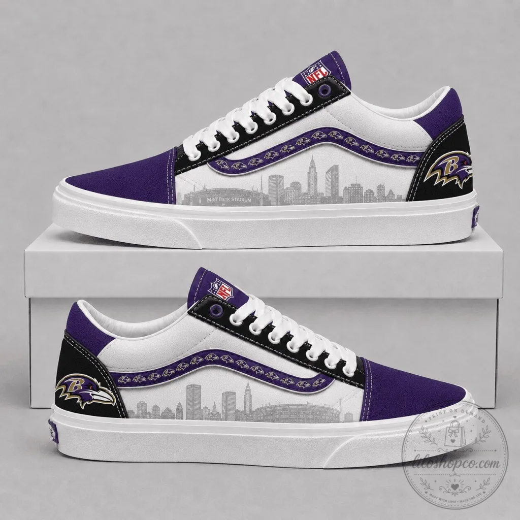Baltimore Ravens NFL Team Logo Custom Printed Shoes Baltimore Ravens NFL Team Logo Custom Printed Shoes