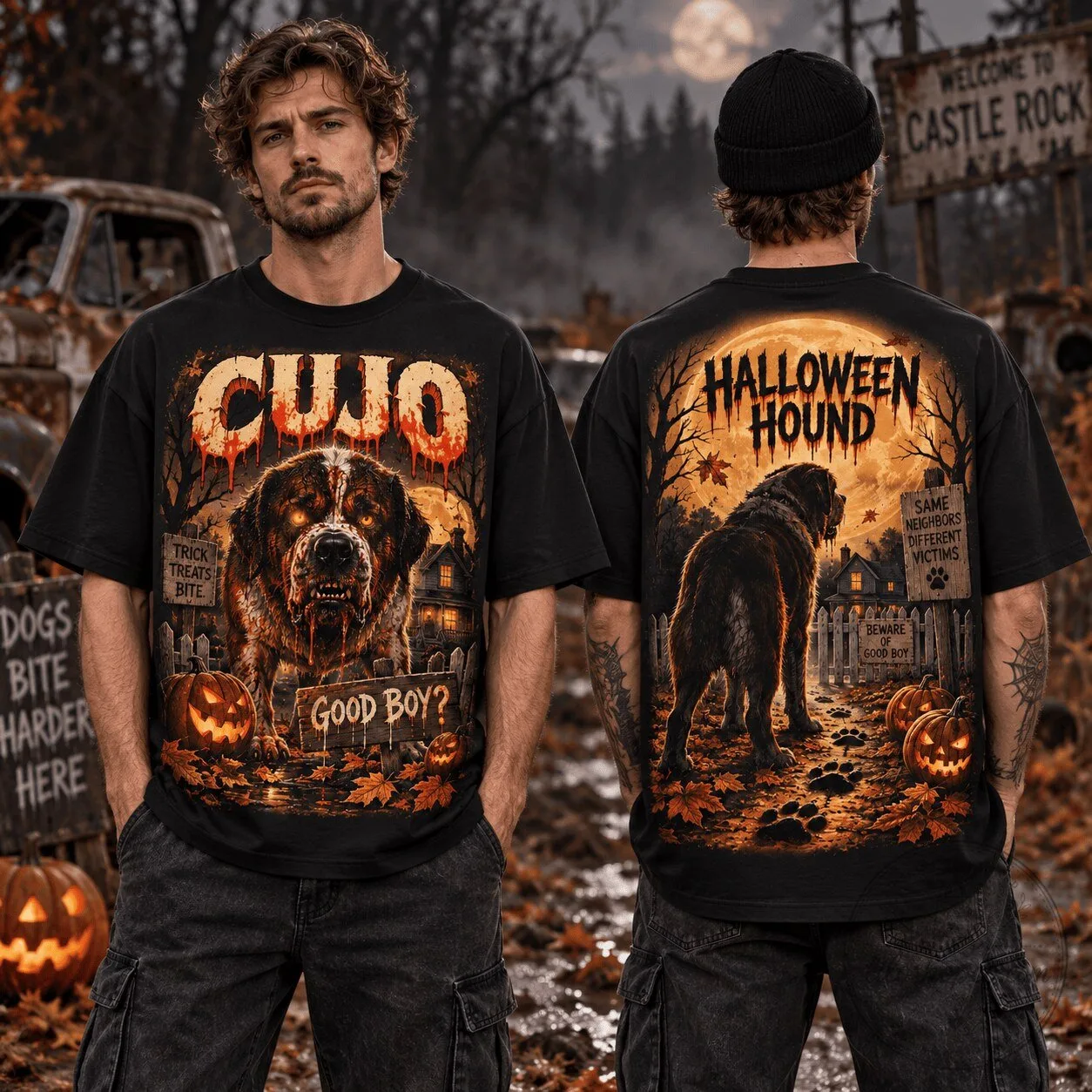 Cujo Halloween Hound Horror Movie Inspired Graphic T-Shirt