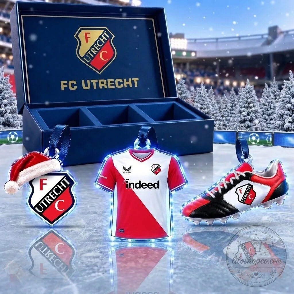FC Utrecht Eredivisie Football Club Team Full Set 3 Acrylic Christmas Ornaments