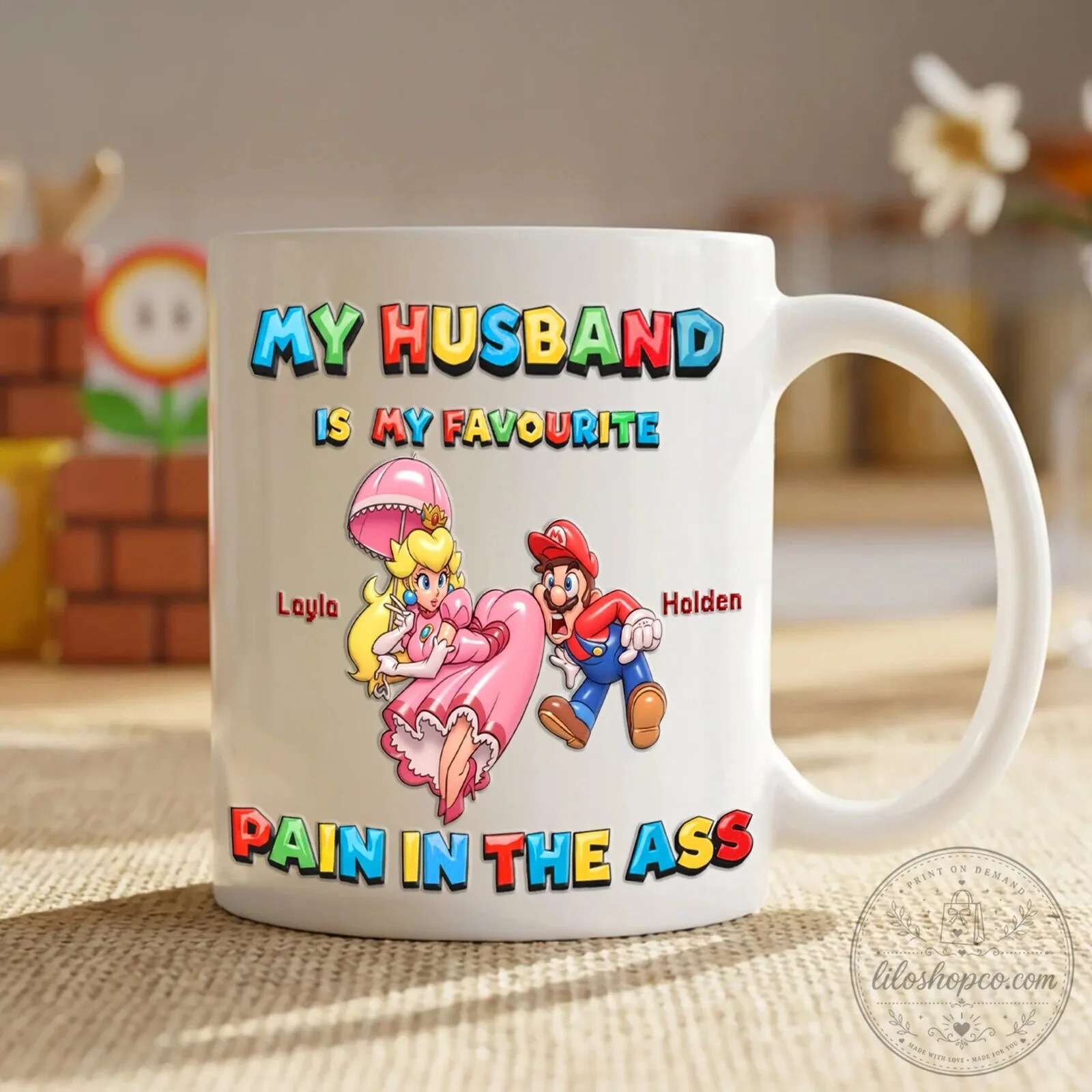 Super Mario Brothers Princess Peach My Husband Is My Favorite Pain In The Ass Mug