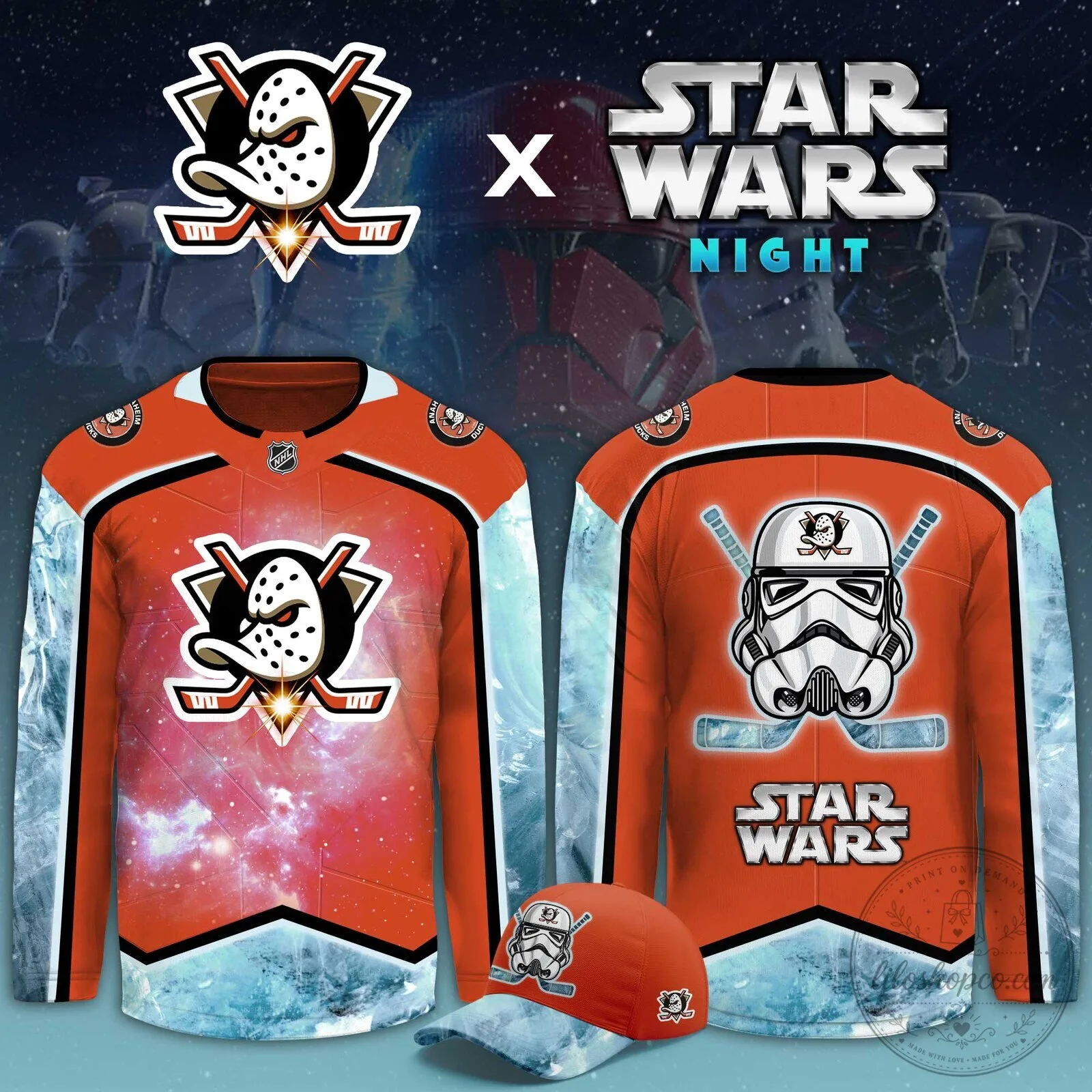 Anaheim Ducks Star Wars Night Stormtrooper Hockey Jersey