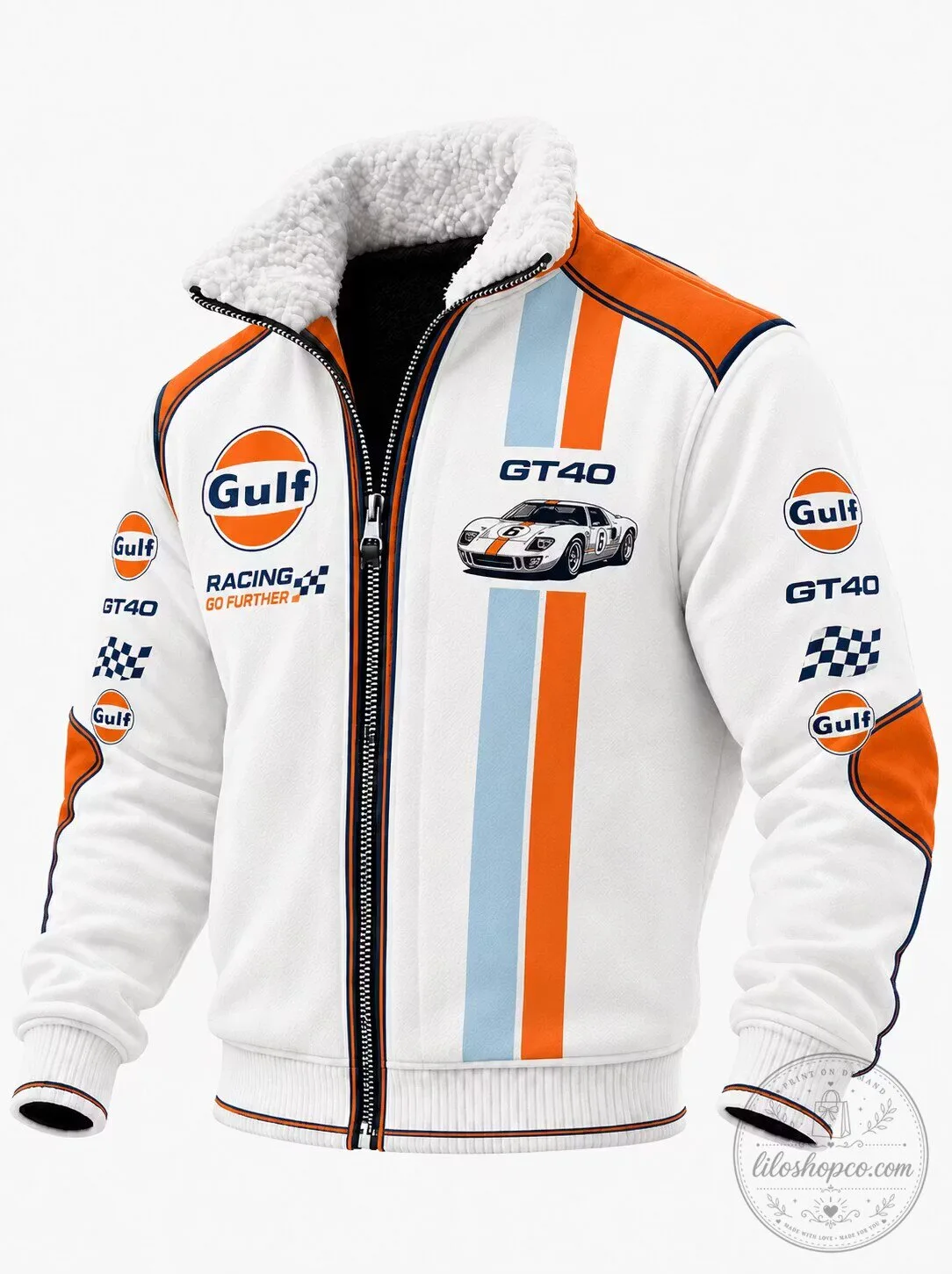 Gulf Racing GT40 Ford Shelby Cobra Vintage Bomber Jacket