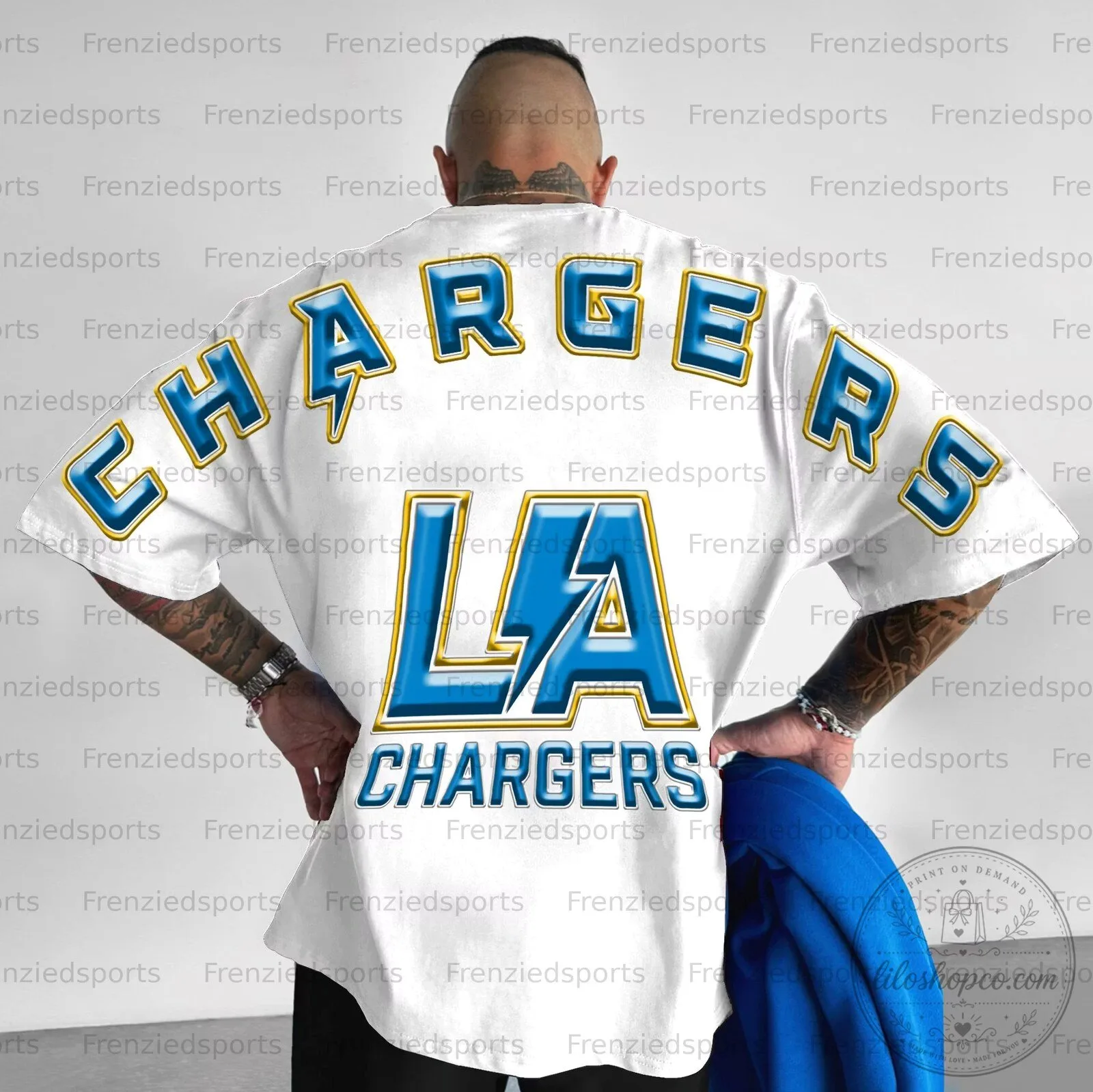 Los Angeles Chargers Football Team White Baseball Jersey