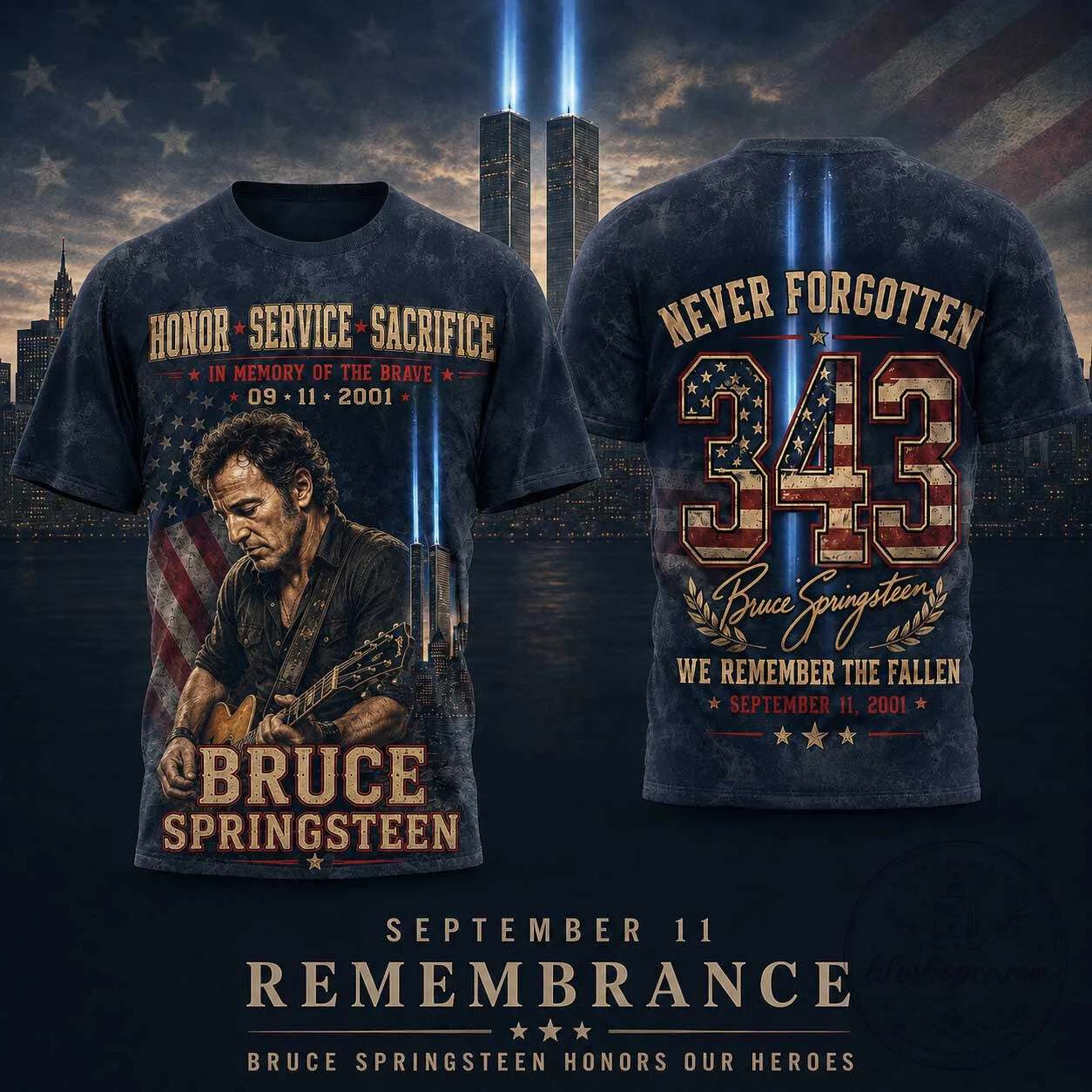 Bruce Springsteen September 11 Remembrance Never Forgotten T-Shirt
