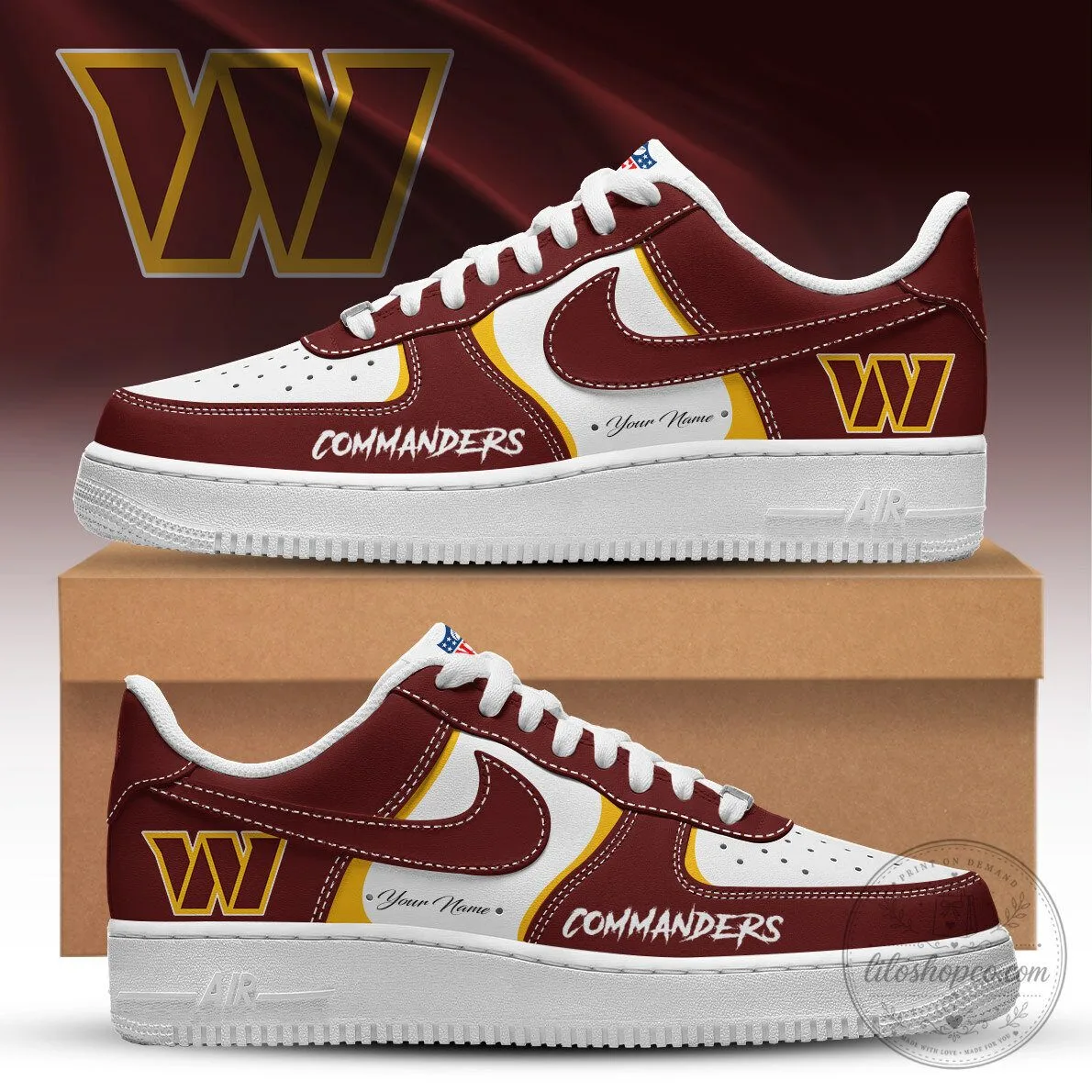 Washington Commanders Heritage Personalized Low-Top Sneakers