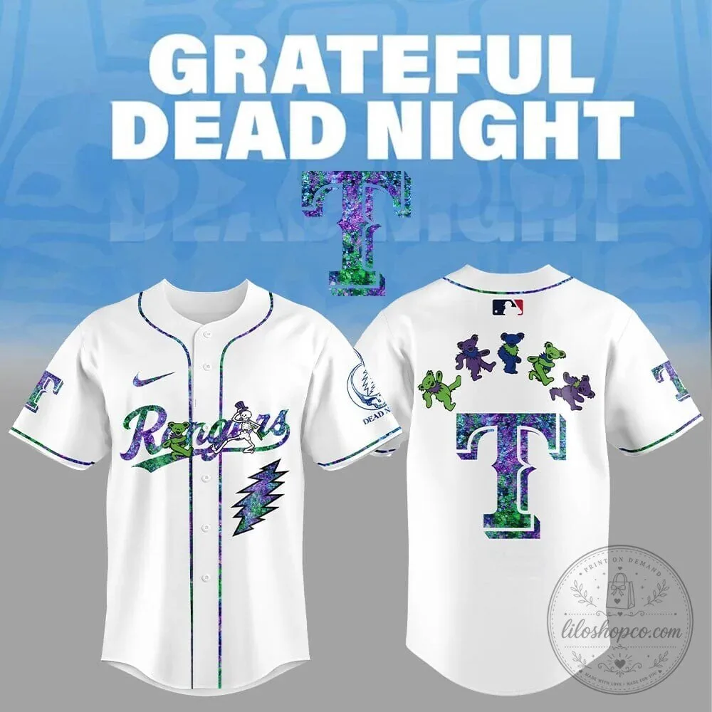 Grateful Dead Night Baseball Jersey for Texas Rangers Fans