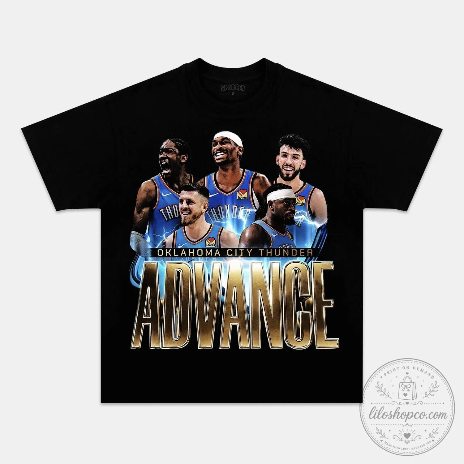Oklahoma City Thunder Basketball Team Advance Graphic Black T-Shirt
