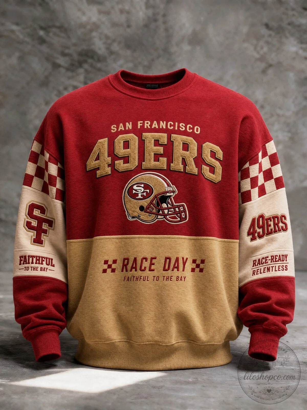 San Francisco 49ers Race Day Faithful To The Bay Football Crewneck Sweatshirt