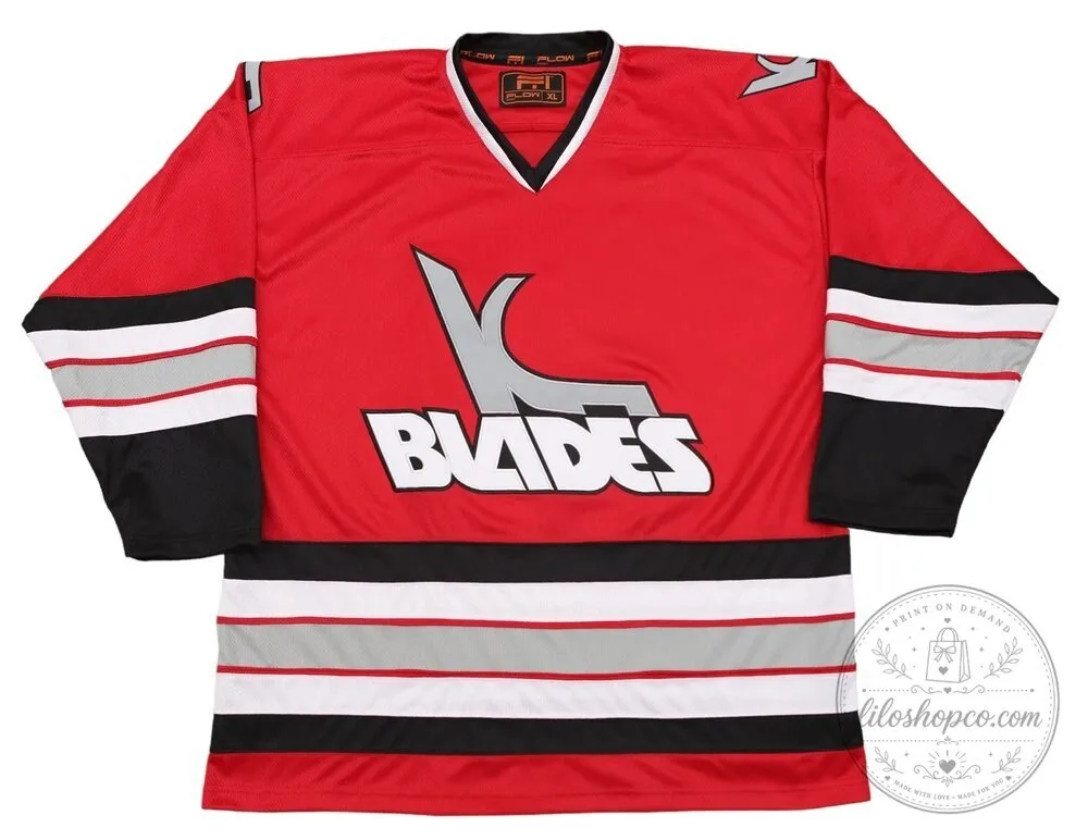 Kansas City Blades 1996-1997 Team Logo Red Hockey Jersey