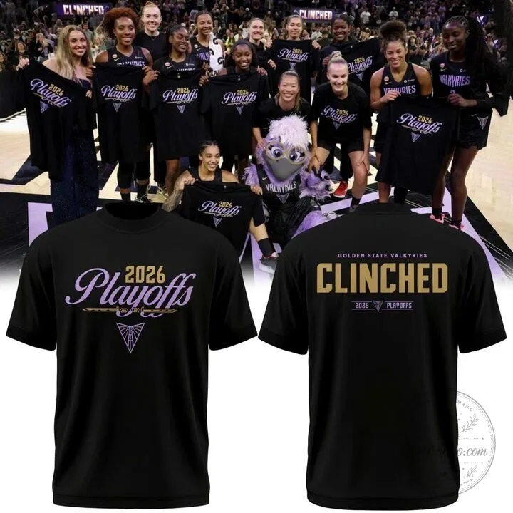 Golden State Valkyries Clinched 2026 Playoffs Black T-Shirt