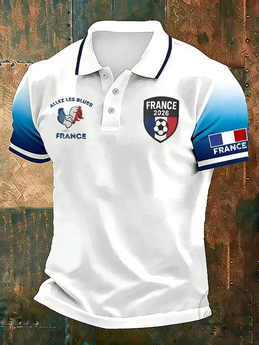 France Football 2026 Allez Les Bleus Men's Polo Shirt
