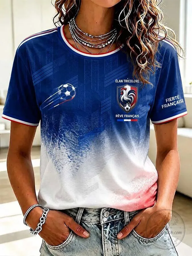 France Football Women's Tricolore Graphic Print T-Shirt