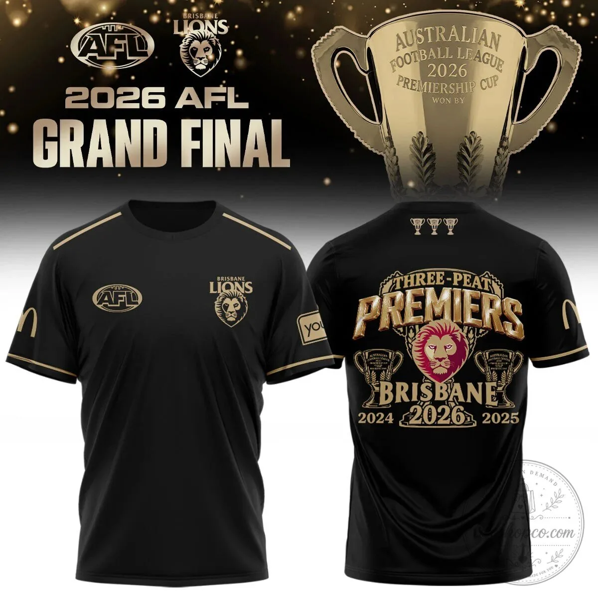 Brisbane Lions Australian Football League 2026 Grand Final Premiership T-Shirt