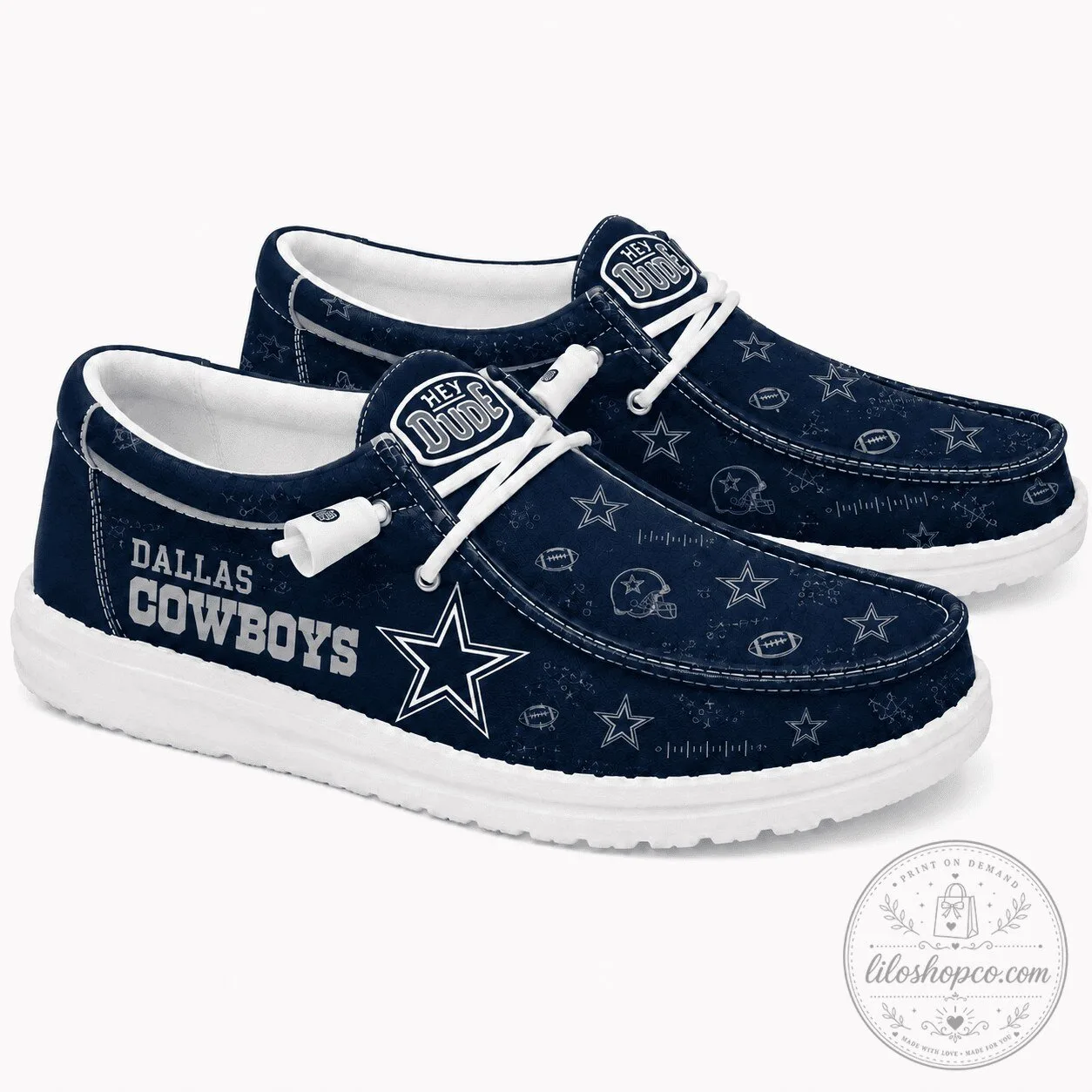 Dallas Cowboys Hey Dude Style Loafer Shoes for Men and Women