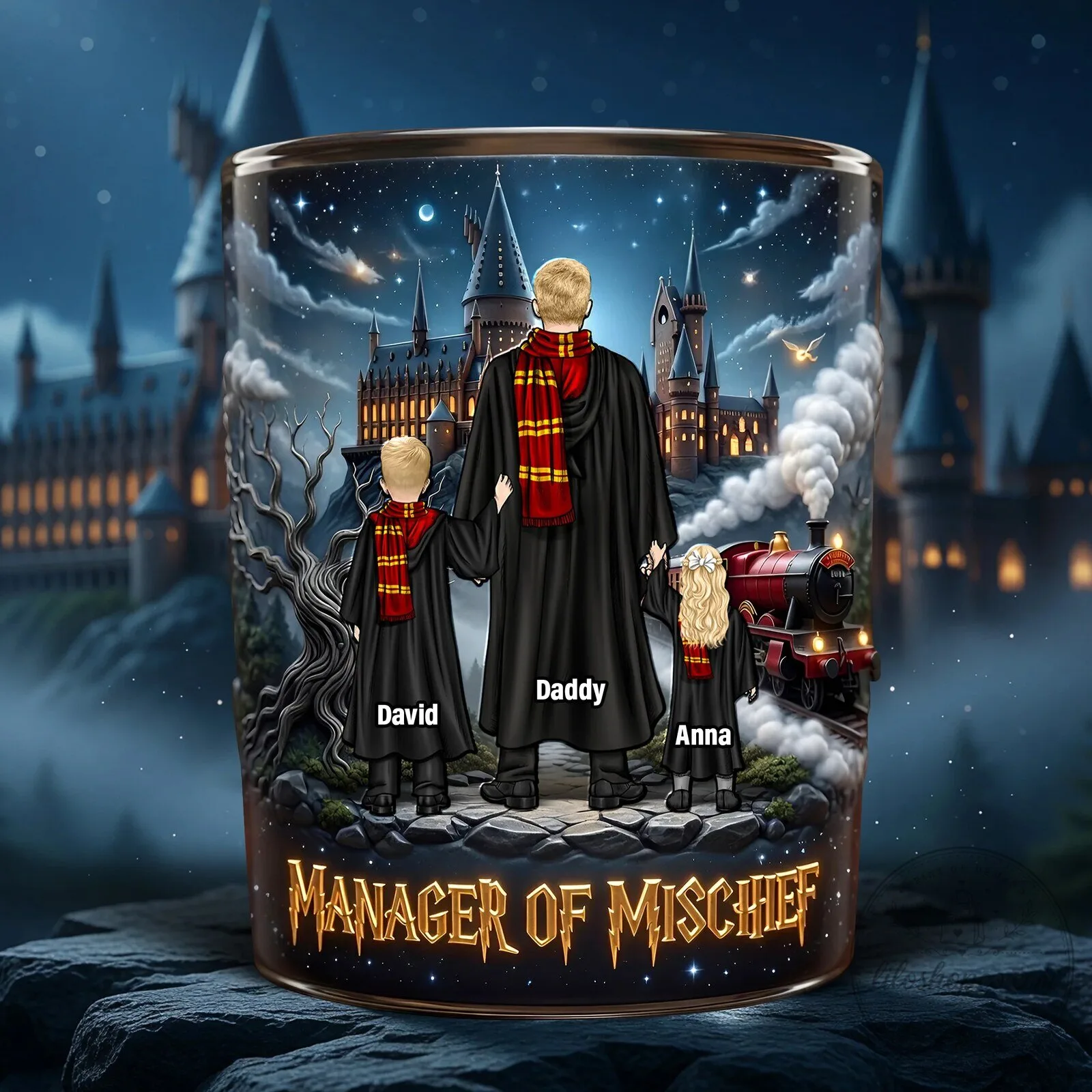 Harry Potter Manager of Mischief Personalized Family Glass Mug