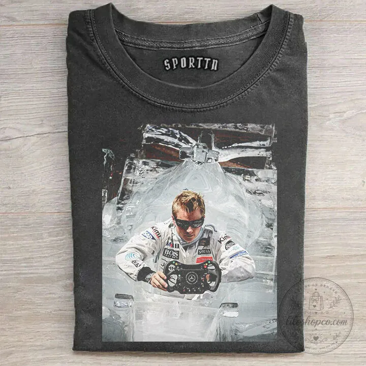 Kimi Räikkönen Formula One Ice Racing Driver Graphic T-Shirt