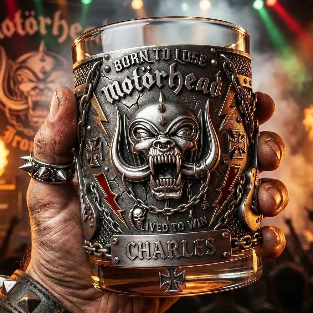 Motorhead Born To Lose Live To Win Personalized Whiskey Glass 8 Motorhead Born To Lose Live To Win Personalized Whiskey Glass