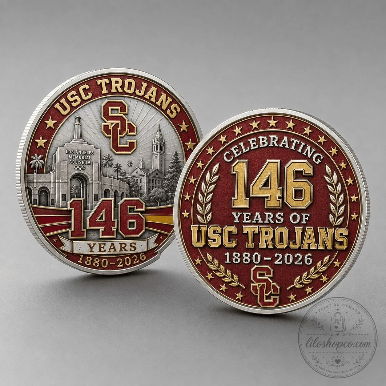 USC Trojans 146 Years Commemorative Challenge Coin 1880-2026 2 USC Trojans 146 Years Commemorative Challenge Coin 1880-2026