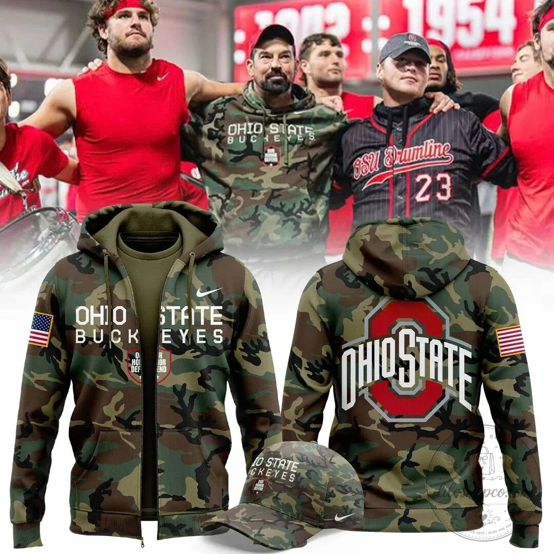 Ohio State Football Military Appreciation Camouflage Full-Zip Hoodie
