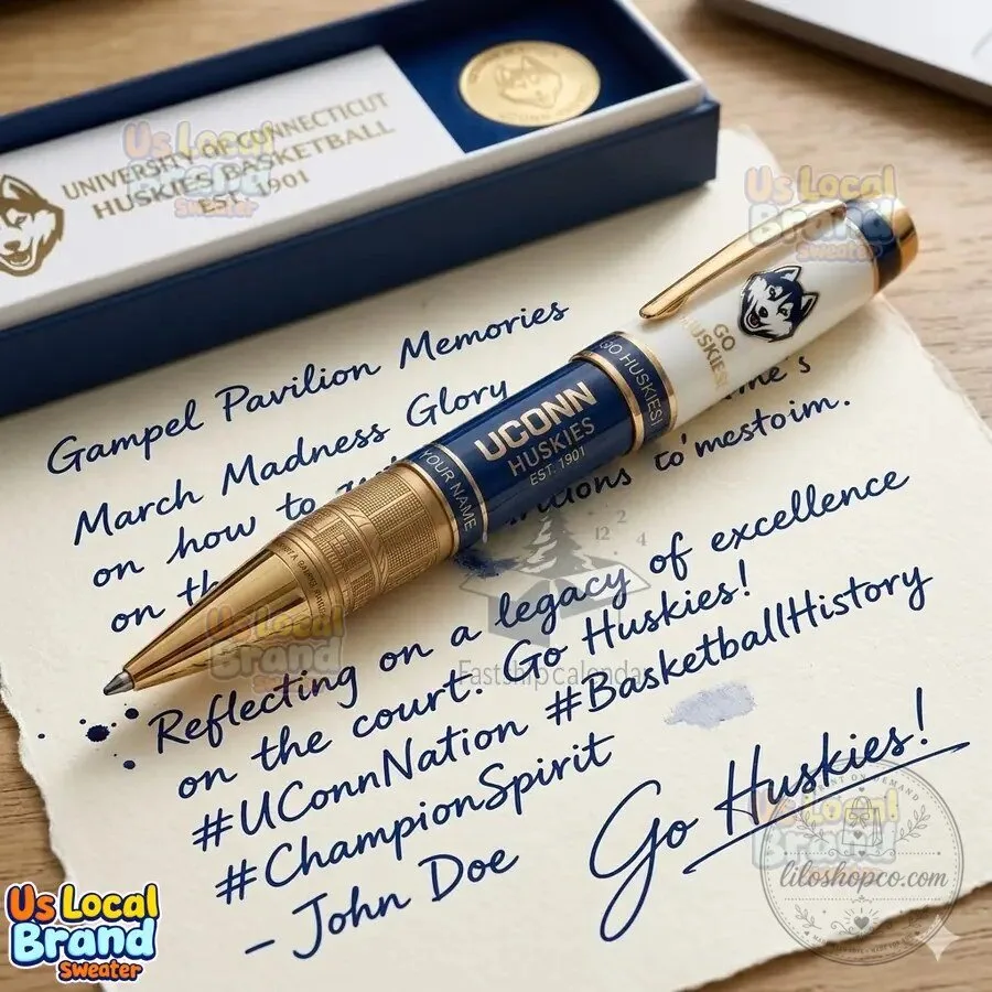 University of Connecticut Huskies Est. 1901 Custom Name Rollerball Pen