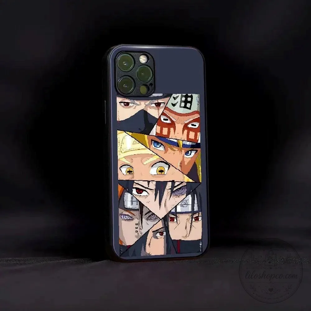 Naruto Anime Eyes Character Collage iPhone Case
