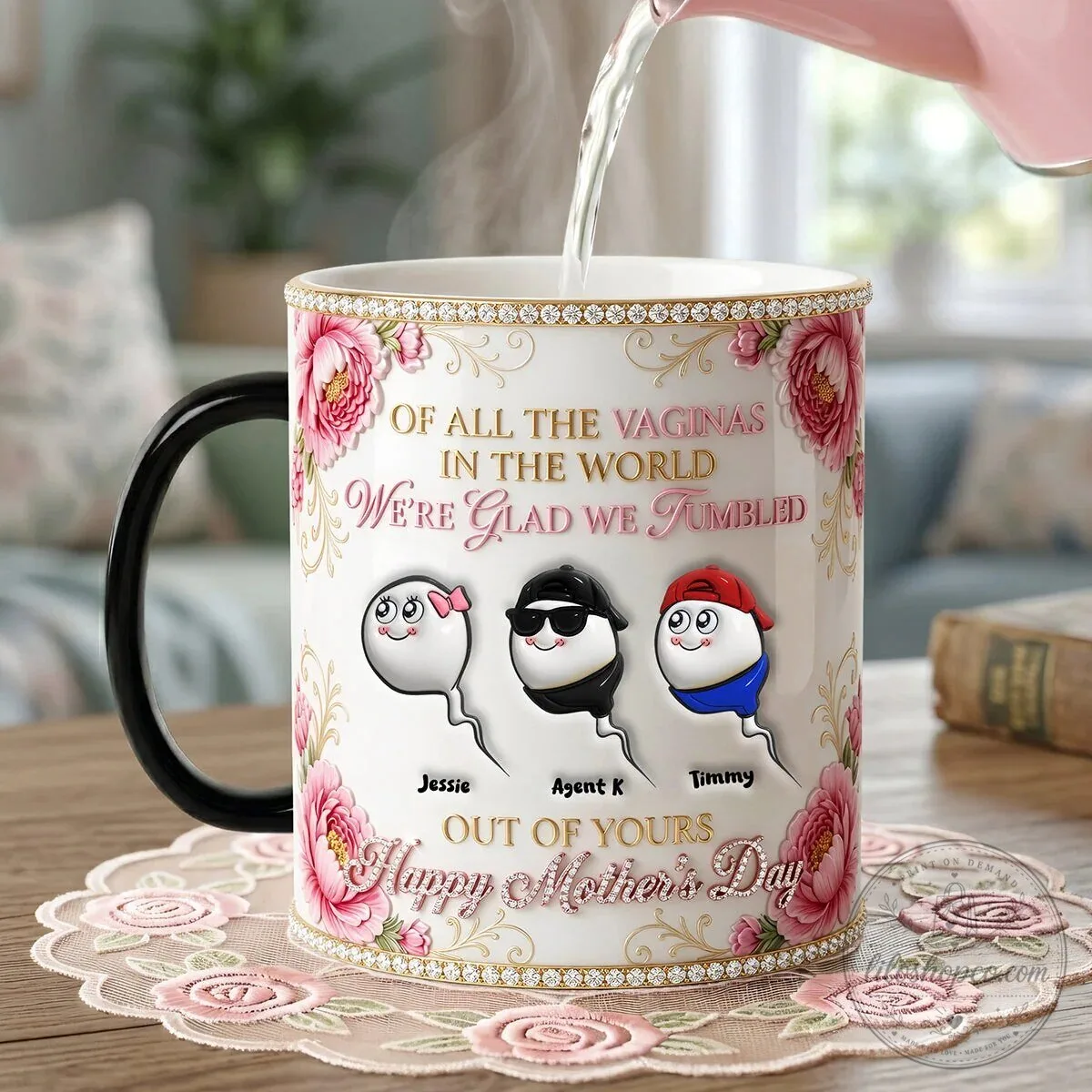 Funny Sperm Kids Personalized Happy Mother's Day Magic Mug