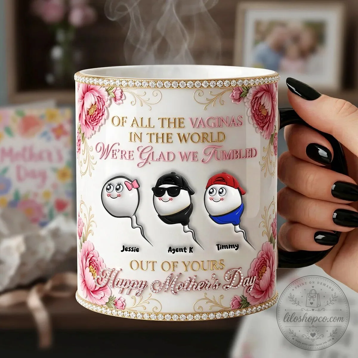 Funny Sperm Kids Personalized Happy Mother's Day Magic Mug 8 Funny Sperm Kids Personalized Happy Mother