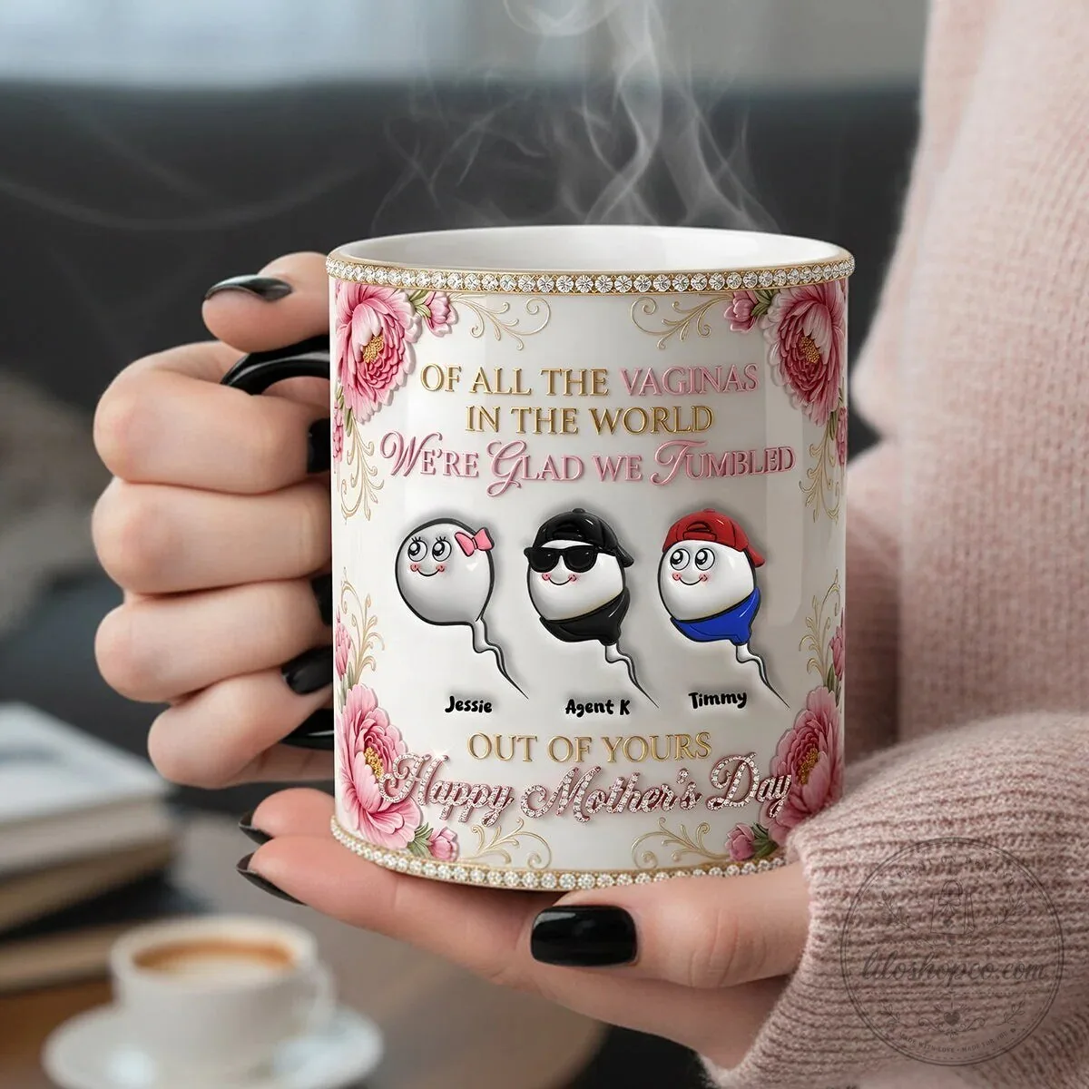 Funny Sperm Kids Personalized Happy Mother's Day Magic Mug 9 Funny Sperm Kids Personalized Happy Mother