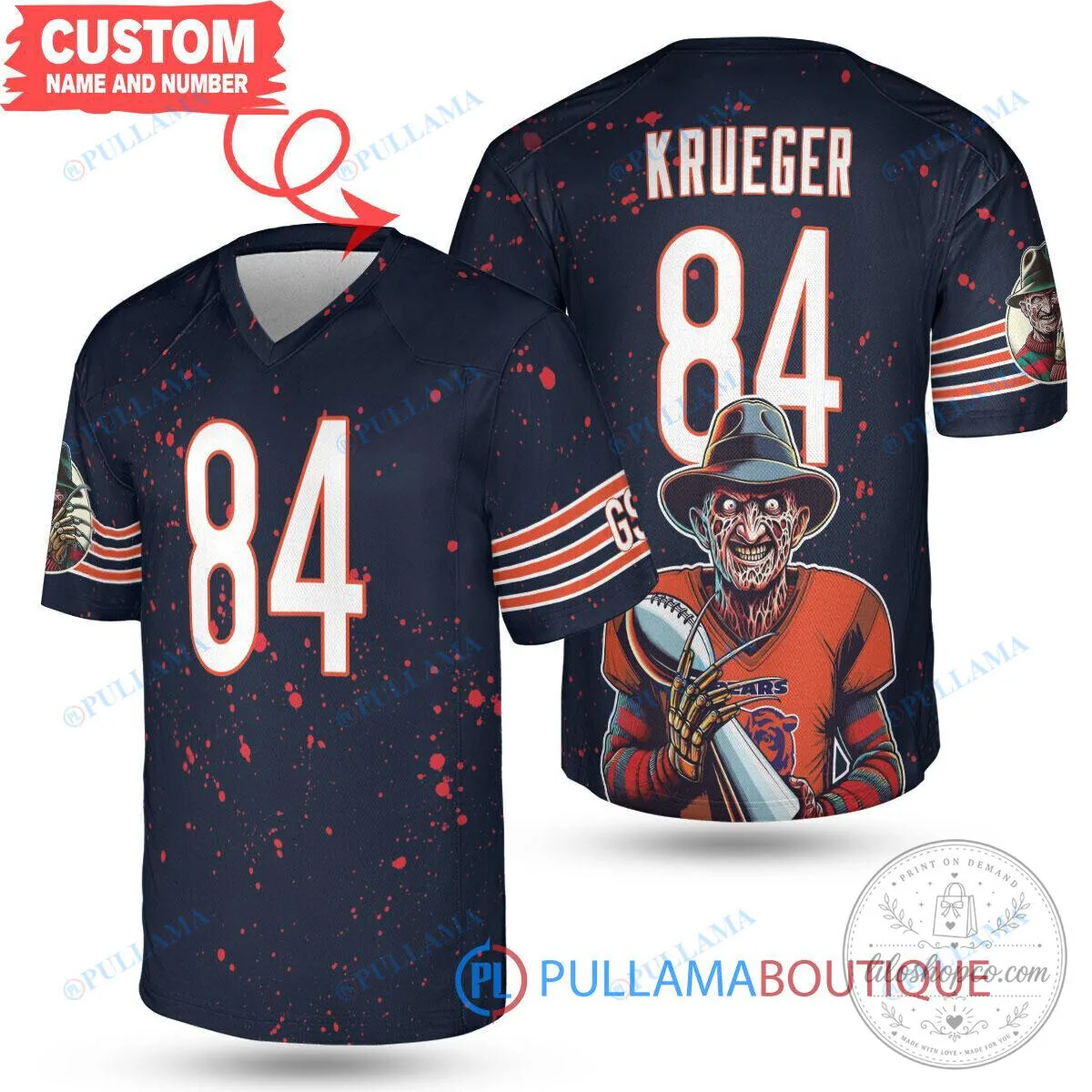 Freddy Krueger Chicago Bears Halloween Football Jersey