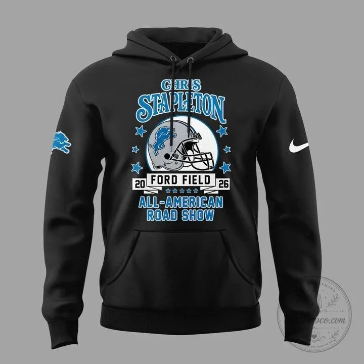 Detroit Lions Black Hoodie featuring Chris Stapleton's All American Road Show 8 Detroit Lions Black Hoodie featuring Chris Stapleton