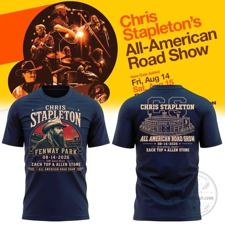 2026 Concert T-Shirt for Chris Stapleton's All-American Road Show at Fenway Park