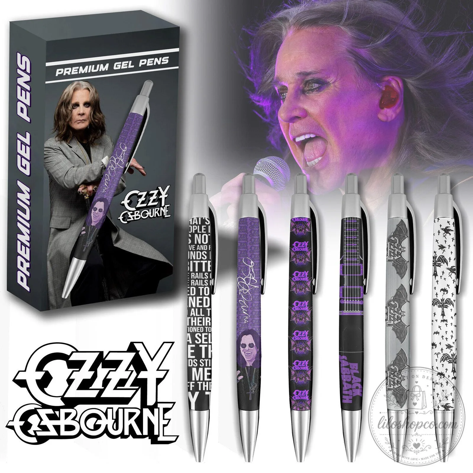 Ozzy Osbourne Black Sabbath Rock Band Premium Gel Pen Set