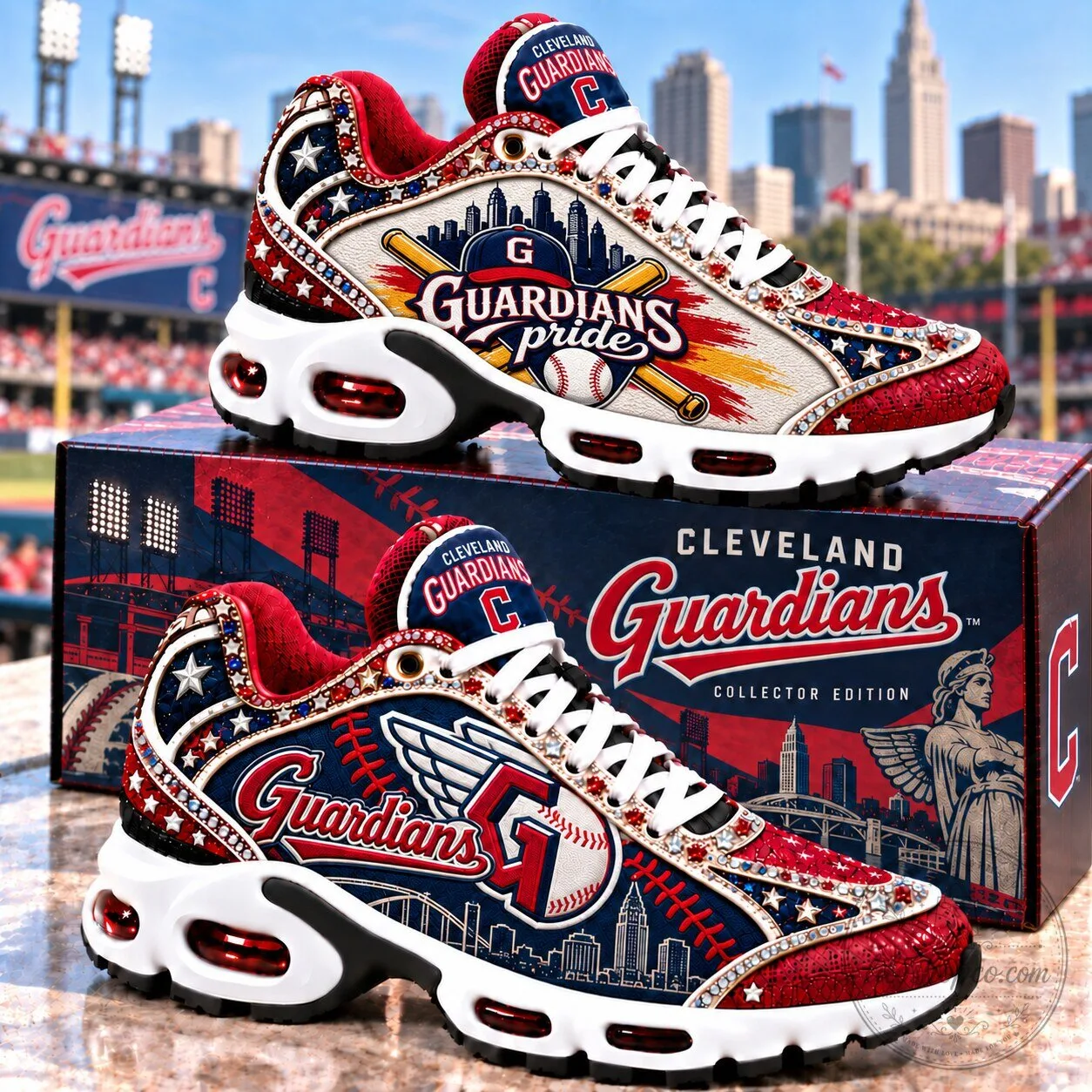 Cleveland Guardians Baseball Team Fan Air Max Style Shoes