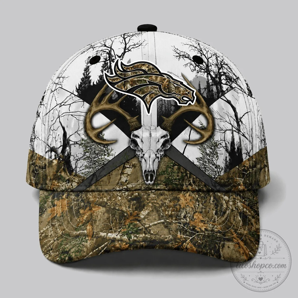 Denver Broncos Hunting Camouflage Deer Skull Outdoor Sports Cap Hat