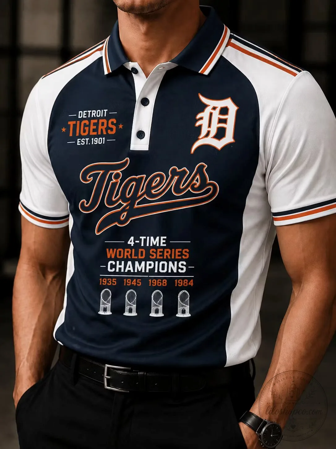 Detroit Tigers Shirt 4-Time World Series Champions Polo Shirt