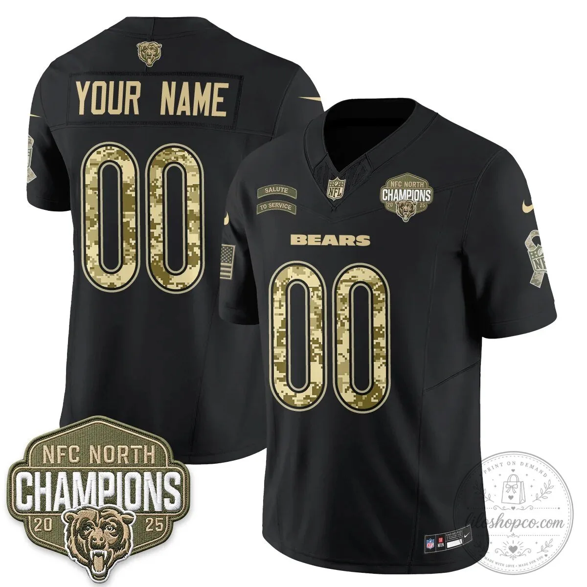 Chicago Bears 2026 Salute to Service Vapor Custom Football Jersey 9 Chicago Bears 2026 Salute to Service Vapor Custom Football Jersey