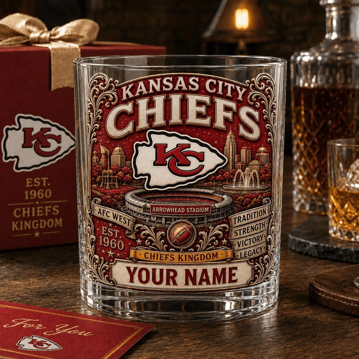 Kansas City Chiefs National Football League Whiskey Glass