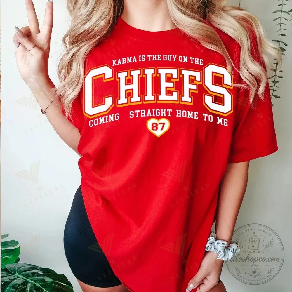Travis Kelce Shirt, Kansas City Chiefs Karma is the Guy on the Chiefs T-Shirt