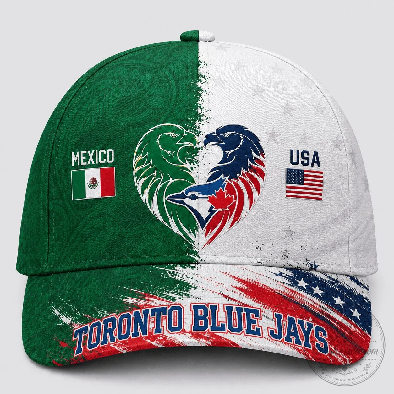 Toronto Blue Jays Dual Pride Hat - USA vs Mexico Baseball Cap