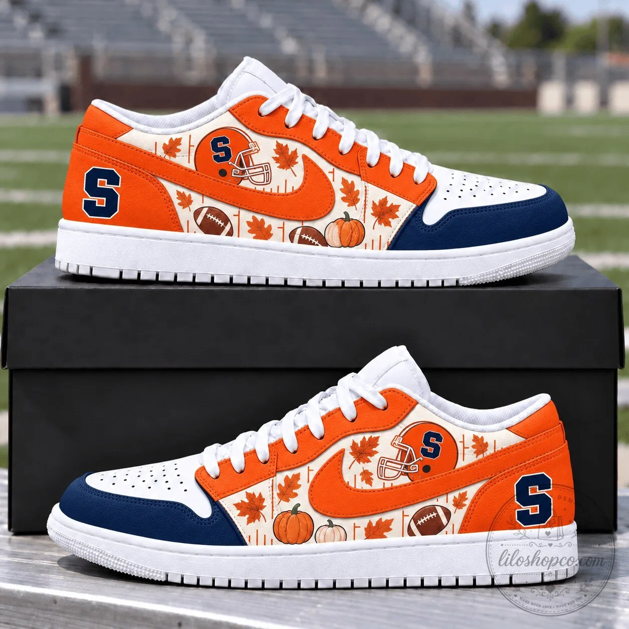 Syracuse Orange Fall Vibe Custom Printed Low Top Shoes