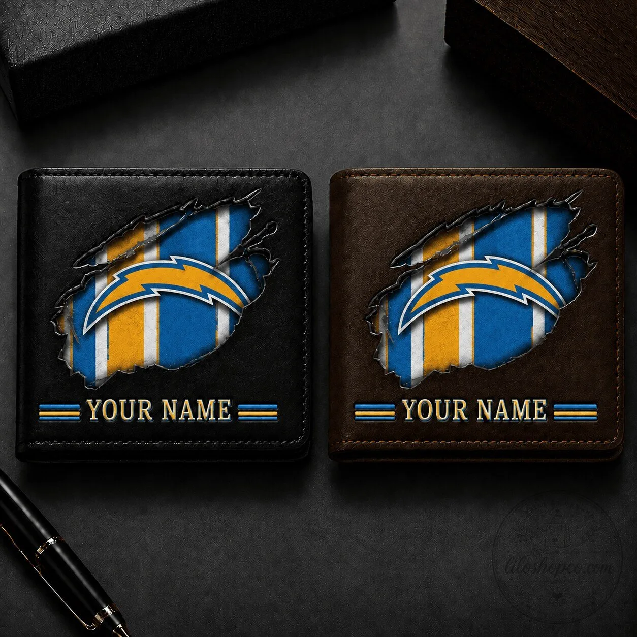 Los Angeles Chargers Personalized Custom Name Bi-Fold Wallet