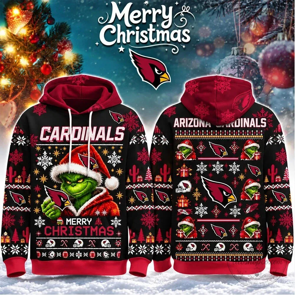 Arizona Cardinals Grinch Merry Christmas Ugly Sweater Hoodie 2 Arizona Cardinals Grinch Merry Christmas Ugly Sweater Hoodie